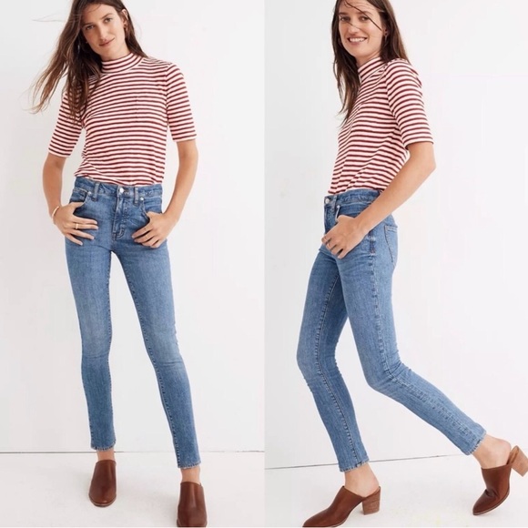 Madewell Denim - Madewell Blue Denim 9" Mid-Rise Skinny Jeans Women Casual Medium Wash Size 27.